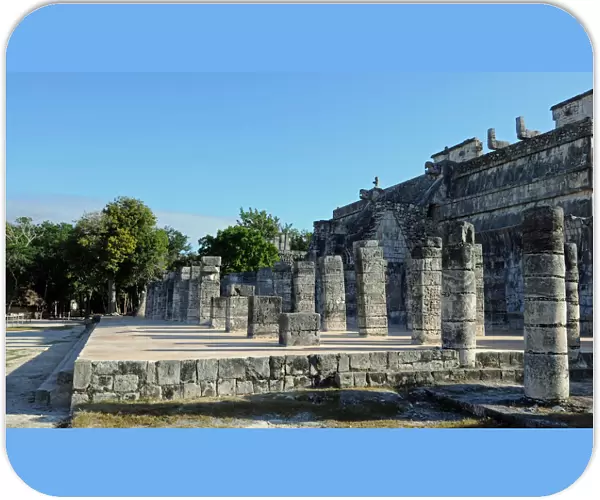 Mayan Step Pyramid and Columns, Chichen Itza