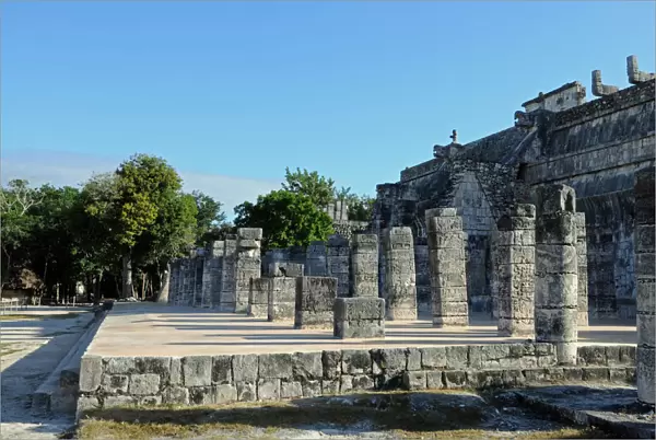 Mayan Step Pyramid and Columns, Chichen Itza