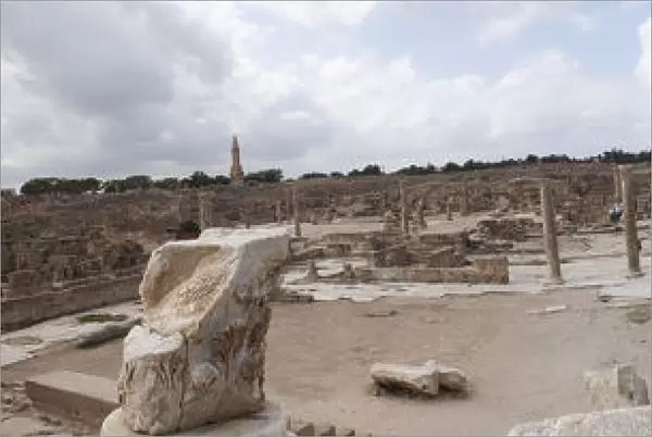 Sabratha. Panoramic of the the forum
