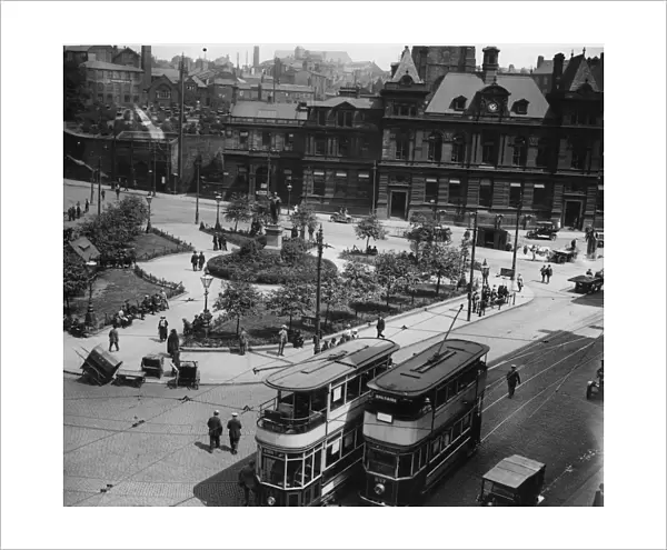 Bradford. July 1921: Forster Square in Bradford, Yorkshire