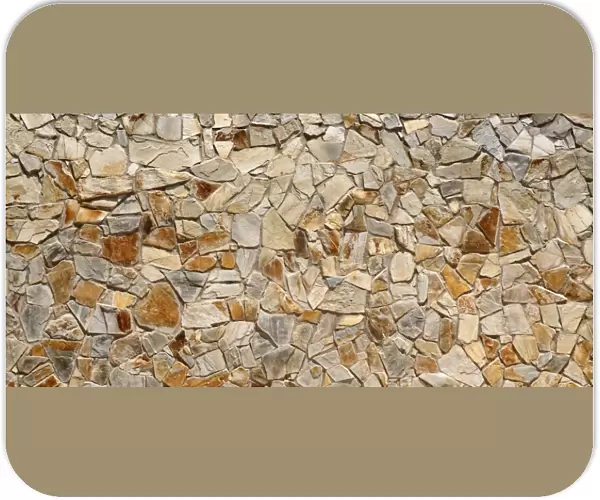 Wall of many beige natural stones, Las Playitas, Fuerteventura, Canary Islands, Spain
