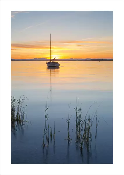 Sunset on Lake Constance, Reichenau Island, Baden-Wuerttemberg, Germany, Europe, PublicGround