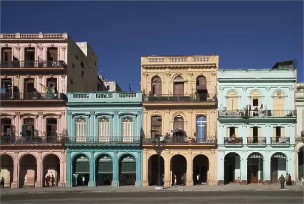 Colorful tropical buildings in old Havana
