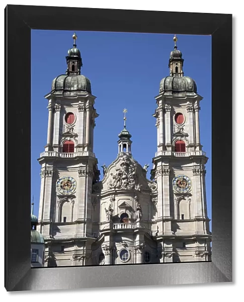 Towers of the Collegiate Church of St. Gallen, cathedral, UNESCO World Heritage Site, St. Gallen, Canton of St. Gallen, Switzerland