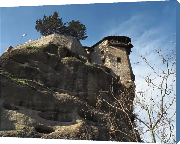 Lateral View Of The Great Meteoron, Meteora, Greece