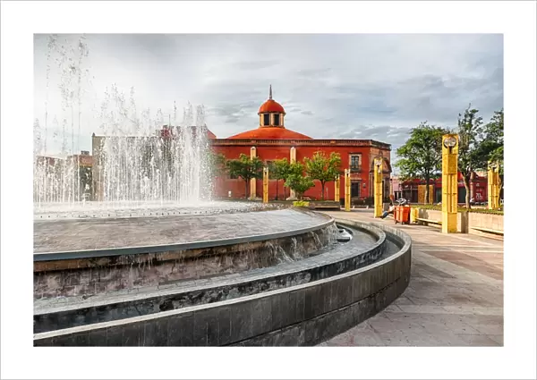 Fountain in Plaza ConstituciAon (Constitution Plaza) - Downtown Queretaro, Mexico
