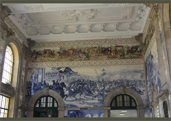 Hall of San Bento train station in Porto, Portugal