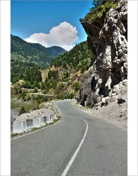 Road to Mestia of Svaneti region in Georgia
