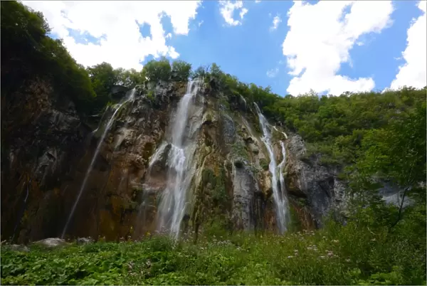 Beautiful waterfalls in Plitvice Lakes