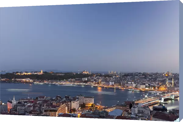 Panorama of Old Istanbul at dusk