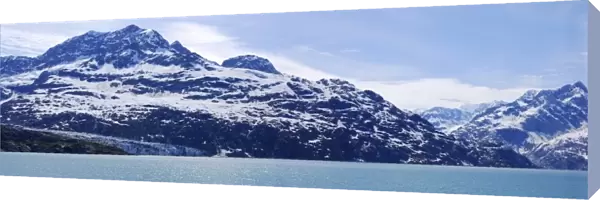John Hopkins Inlet with Lamplugh Glacier in the near left and Mt. Cooper (6780 feet) in the upper left. Glacier Bay National Park, Alaska, USA