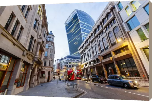 Mix of old and new architecture in the financial district of London, The United kingdom