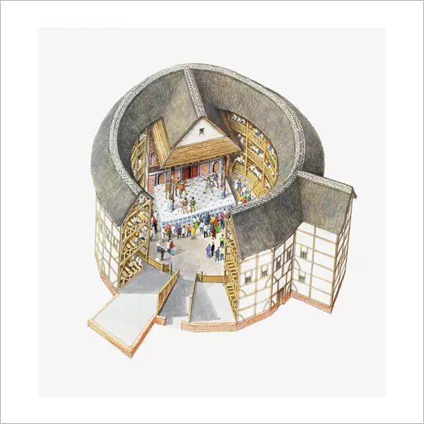 Illustration of Elizabethan theatre