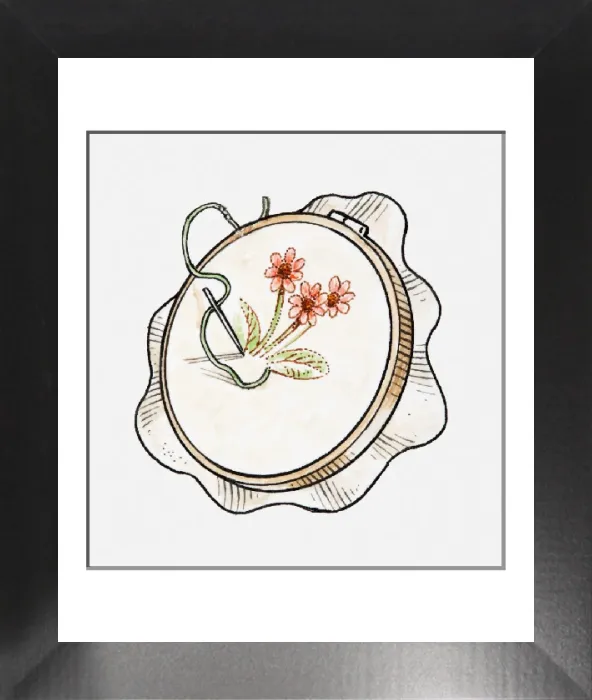 Framed Print : Fine Art Storehouse Print: Embroidery Needle and Thread Framed Print : Fine Art Storehouse Print: Embroidery Needle and Thread