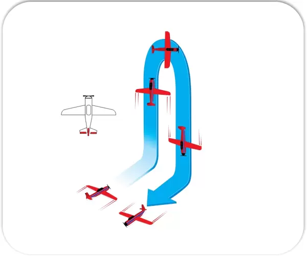Digital image sequence of aircraft performing stall turn aerobatic maneuver