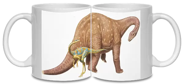 Comparative size between large and small dinosaurs