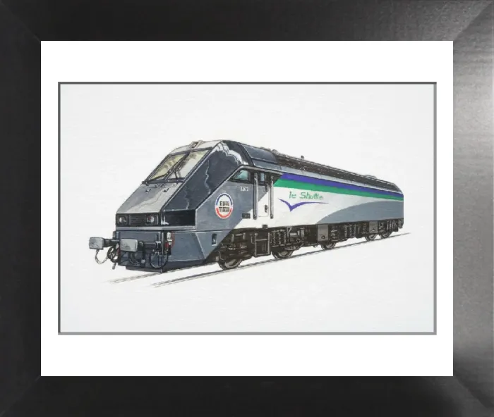 Framed Print : Le Shuttle Train Front View Print Framed Print : Le Shuttle Train Front View Print