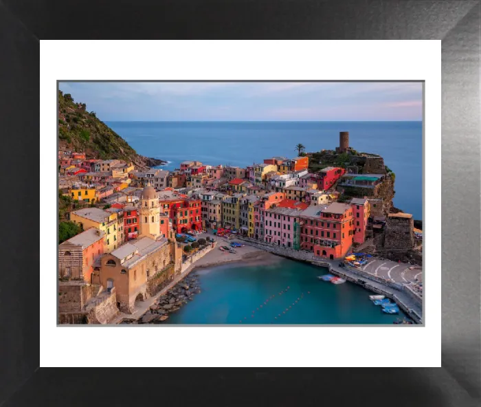Framed Print : Vernazza Pastels Print - Cinque Terre, Italy Framed Print : Vernazza Pastels Print - Cinque Terre, Italy