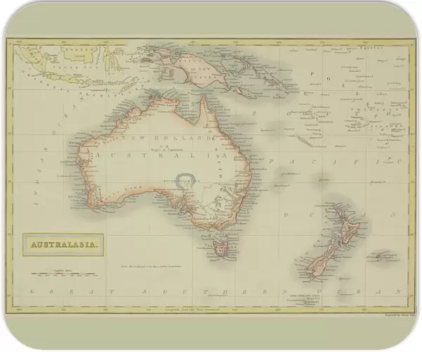 Antique map of Australasia