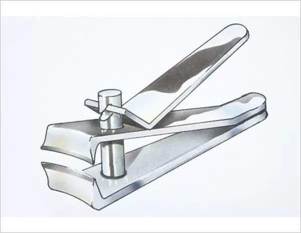 Illustration, metal fingernail clippers