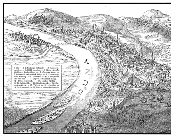 Buda and Pest old map