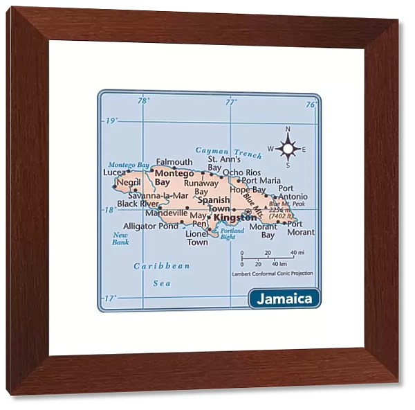 Jamaica country map