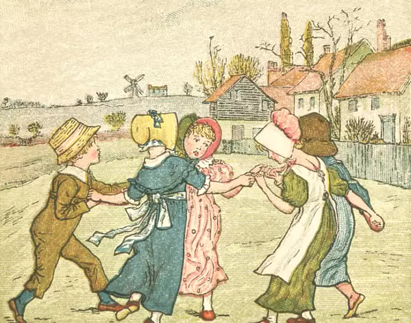 Regency style children dancing in a ring