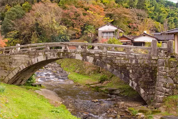 Megane, akizuki, attraction, background, bridge, colorful, culture, fall, famous