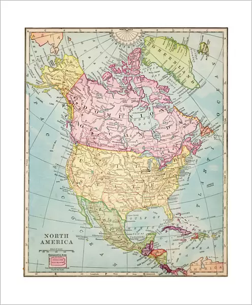 North america map 1892