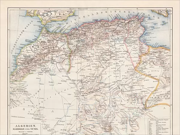 North Africa: Algeria, Morocco and Tunisia, lithograph, published in 1897