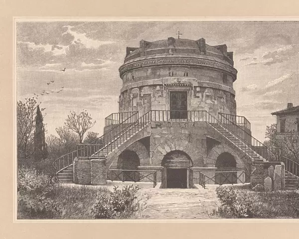 Mausoleum of Theoderic, built 520 AD, wood engraving, published 1891