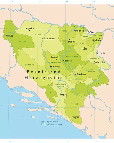 Bosnia Herzegovina Vector Map