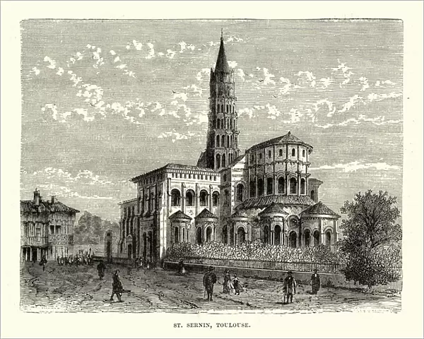 Basilica of Saint-Sernin, Toulouse, France, 19th Century
