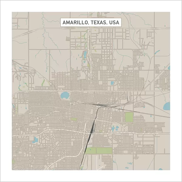 Amarillo Texas US City Street Map