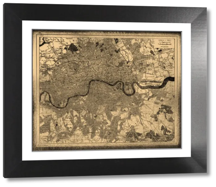 Framed Print : London City Map Print (Historical Maps) Framed Print : London City Map Print (Historical Maps)