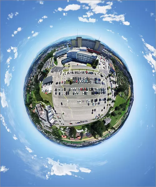 360A Little Planet of Buildings in Fribourg, Switzerland