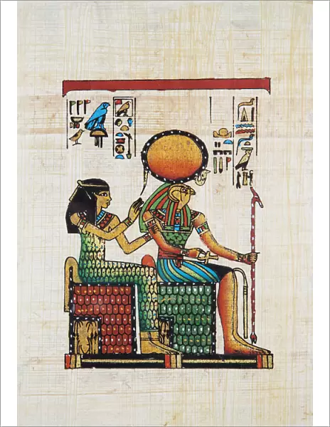 Papyrus Depicting Amunet and Re-Horakhty