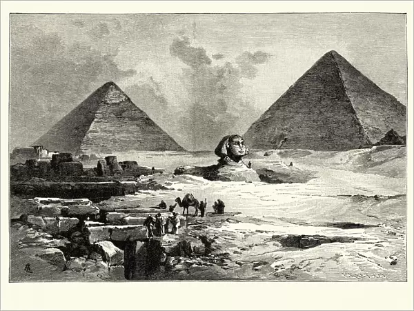 Pyramids and Great Sphinx of Giza, 19th Century