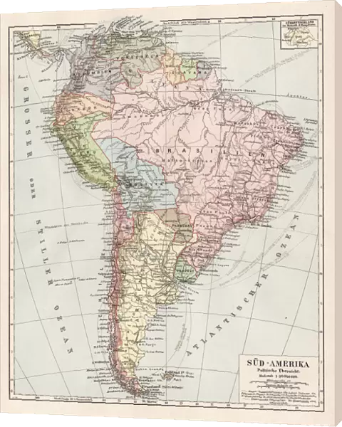 Map of South America 1900
