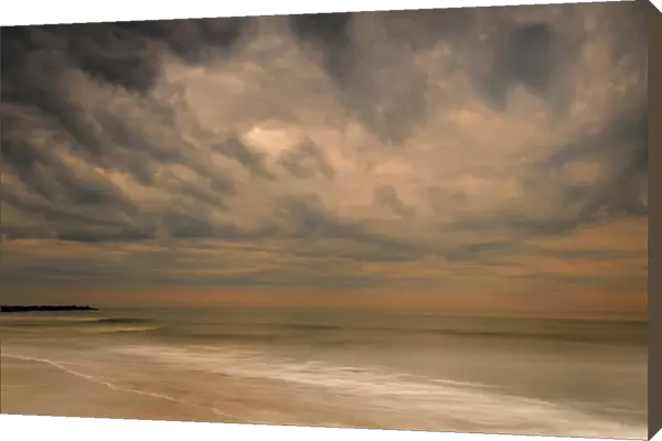 Stormy seascape at sunrise, Cape May National Seashore, New Jersey, USA