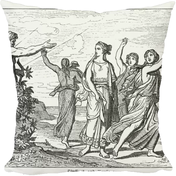 Ulysses as supplicant at Nausicaa, Greek mythology, published in 1880
