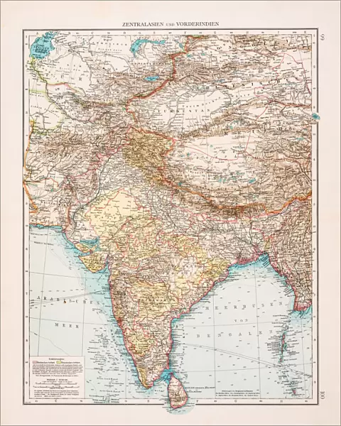 Map of India and Central Asia 1896