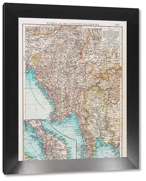 Map of Burma and Malay Peninsula 1896