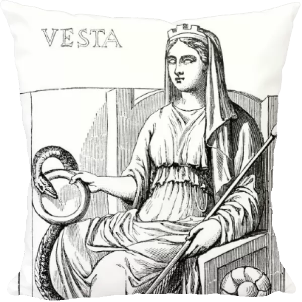 Goddess of bakery Vesta roman god illustration