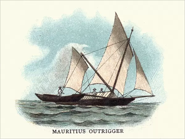 Traditional Mauritius Outrigger Boat, 19th Century