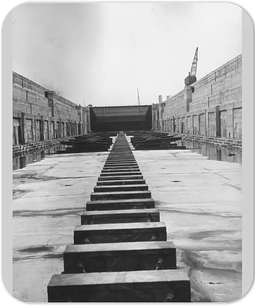 PLA Docks. July 1929: The new Port of London Authority dry dock at Tilbury, Essex