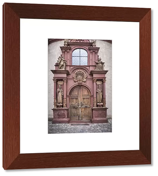 Portal of Saint Marys church in the Marienberg Fortress in WAOErzburg, Germany