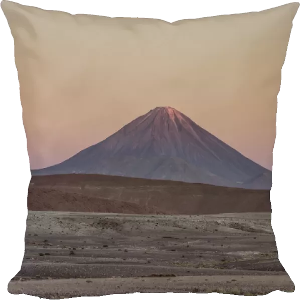 Volcano Licancabur seen from Rainbow Valley