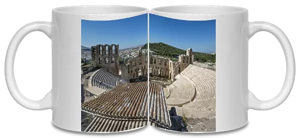 The Odeon of Herodes Atticus stone Roman theater in Athens, Greece