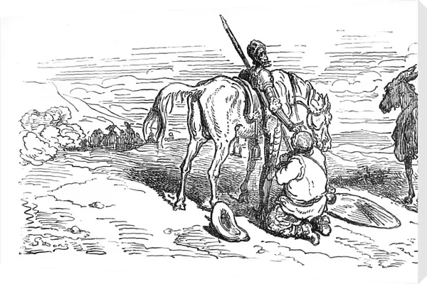 Don Quixote and Sancho engraving